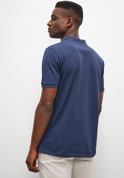 Superbalist - Pique short sleeve slim golfer - navy
