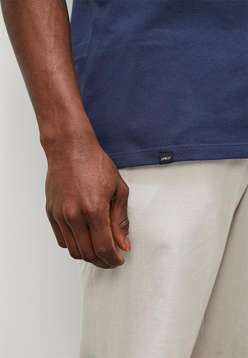 Superbalist - Pique short sleeve slim golfer - navy