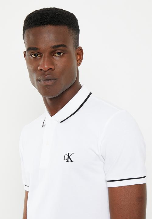 Calvin Klein - Tipping slim polo - bright white
