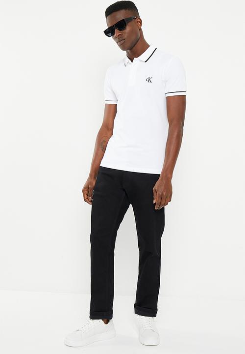 Calvin Klein - Tipping slim polo - bright white