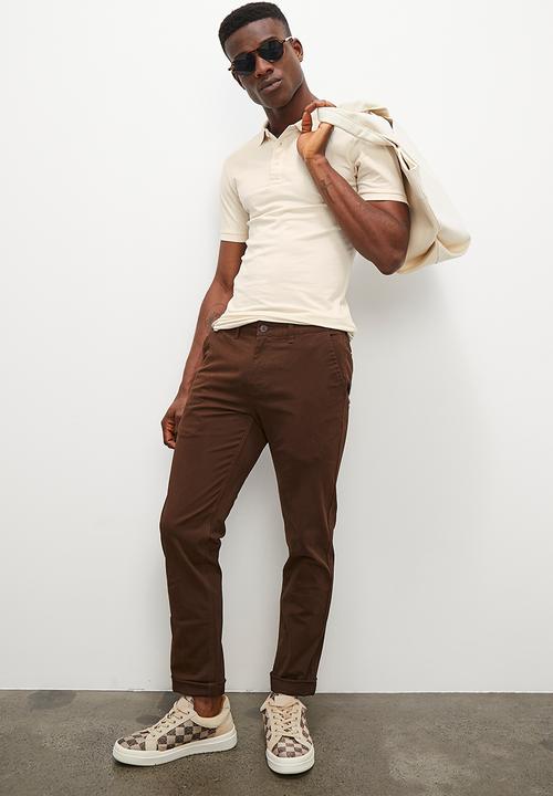 Superbalist - Rico plain muscle fit golfer - ecru
