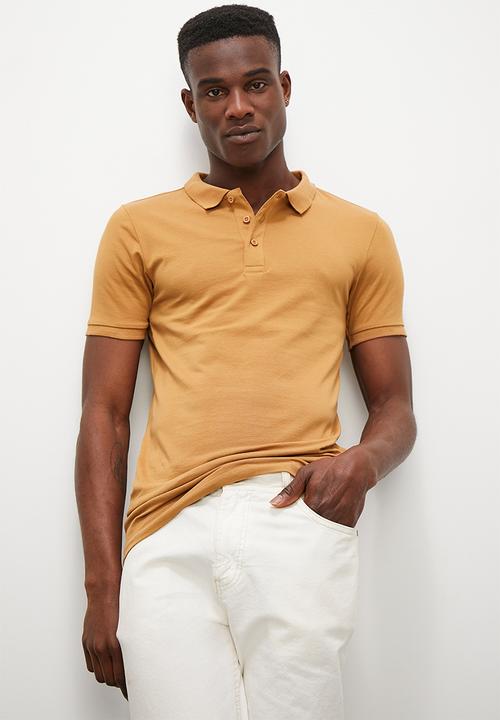 Superbalist - Rico plain muscle fit golfer - brown