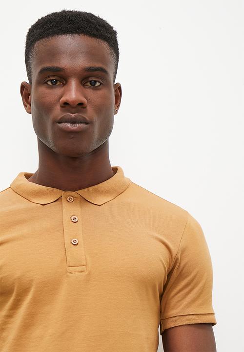 Superbalist - Rico plain muscle fit golfer - brown