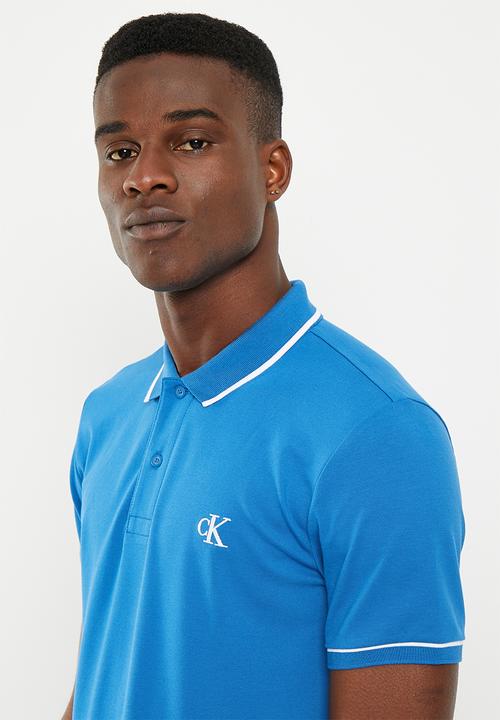 Calvin Klein - Tipping slim polo - tarps blue