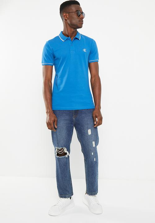 Calvin Klein - Tipping slim polo - tarps blue