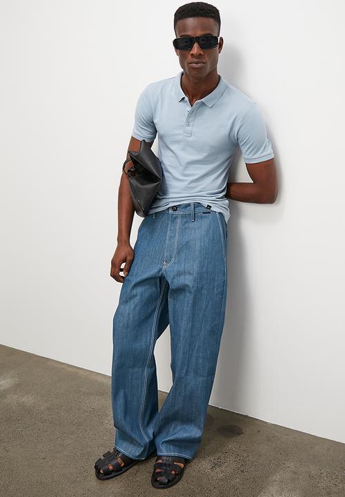 Superbalist - Rico plain muscle fit golfer - Dusty Blue