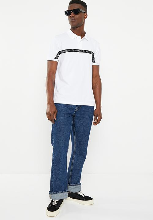 Calvin Klein - Logo tape polo - bright white