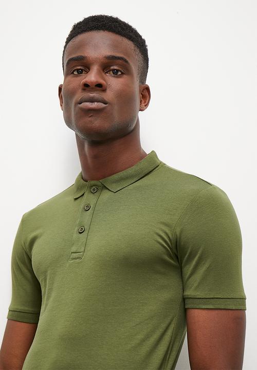 Superbalist - Rico plain muscle fit golfer - khaki