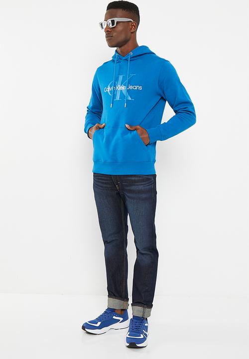 Calvin Klein - Seasonal monologo regular hoodie - tarps blue