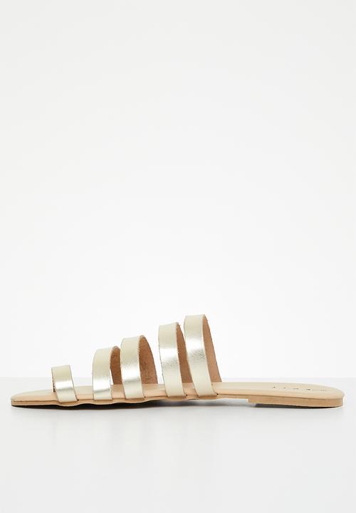 edit - Viola toe ring strappy slides - gold
