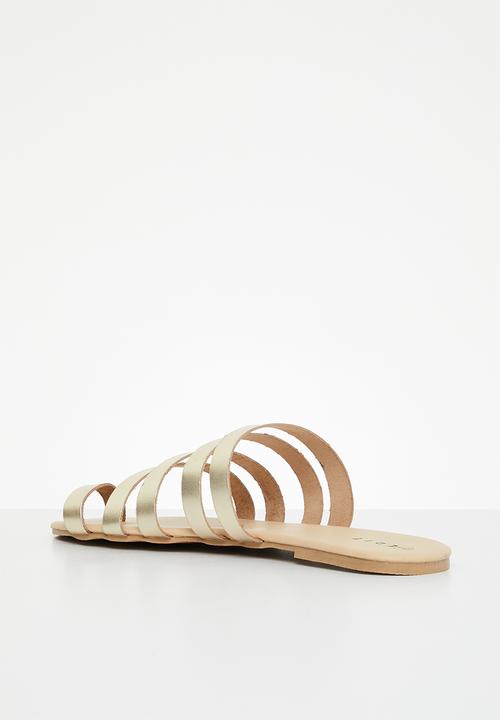 edit - Viola toe ring strappy slides - gold
