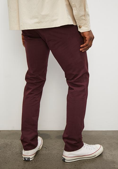 Superbalist - Caleb slim chino - burgundy