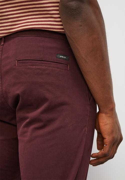 Superbalist - Caleb slim chino - burgundy