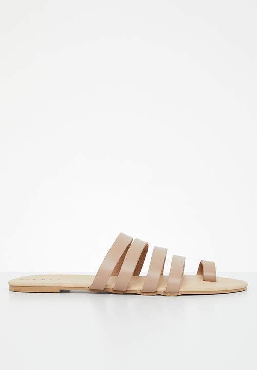 edit - Viola toe ring strappy slides - natural