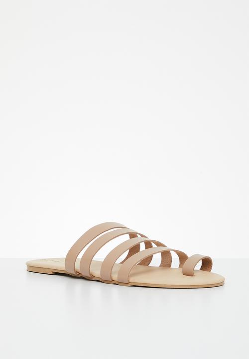 edit - Viola toe ring strappy slides - natural