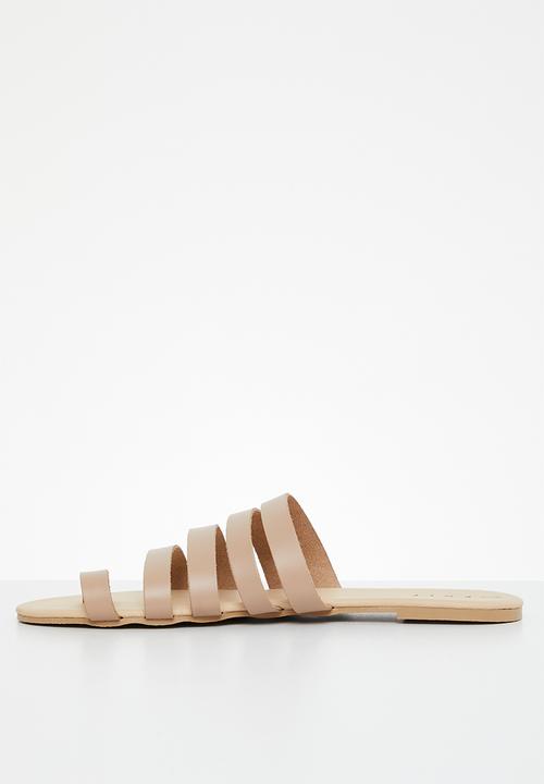 edit - Viola toe ring strappy slides - natural