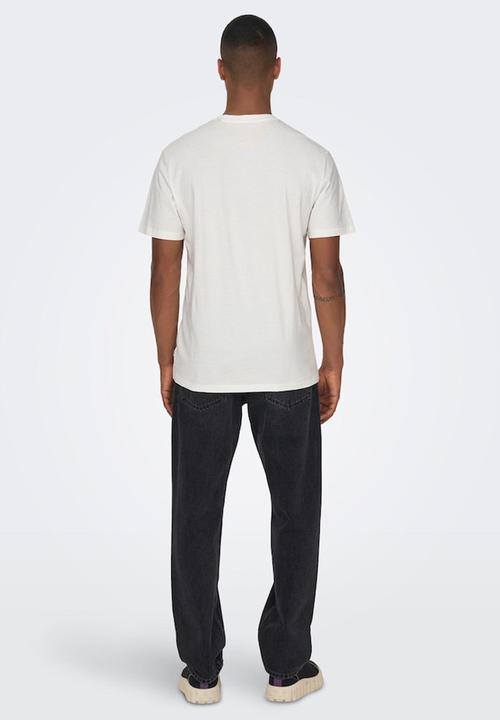 Only & Sons - Onsberkeley reg ss tee - cloud dancer 