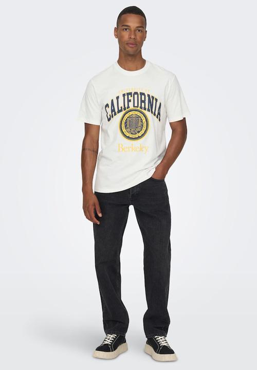 Only & Sons - Onsberkeley reg ss tee - cloud dancer 