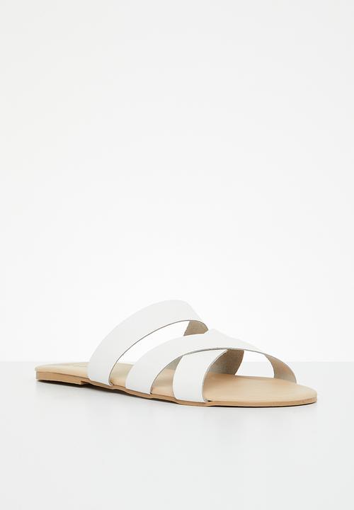 edit - Isla criss cross slides - white
