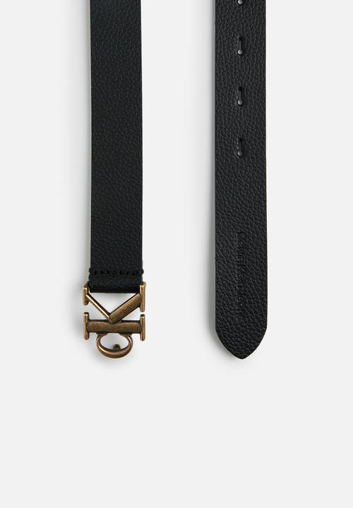 Calvin Klein - Mono hw leather belt 25mm - black