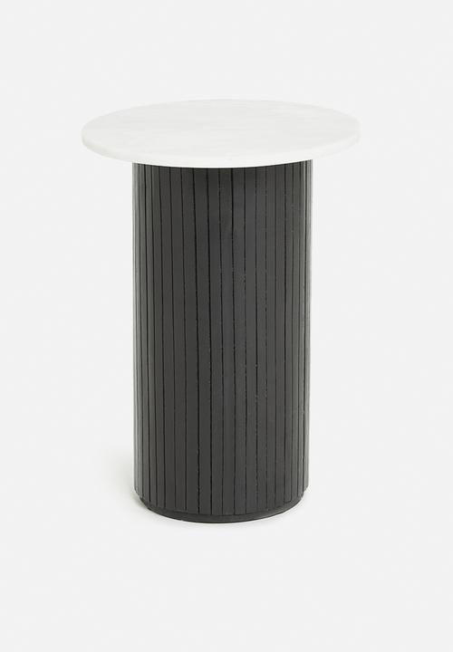 Sixth Floor - Logan marble top side table - black