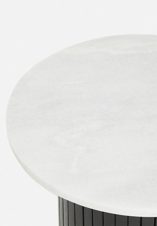 Sixth Floor - Logan marble top side table - black