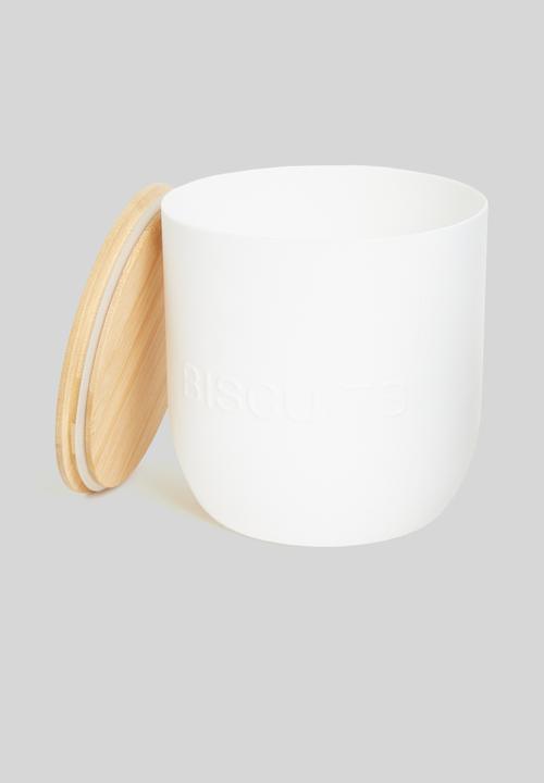 Excellent Houseware - Storage cannister set of 2 - white