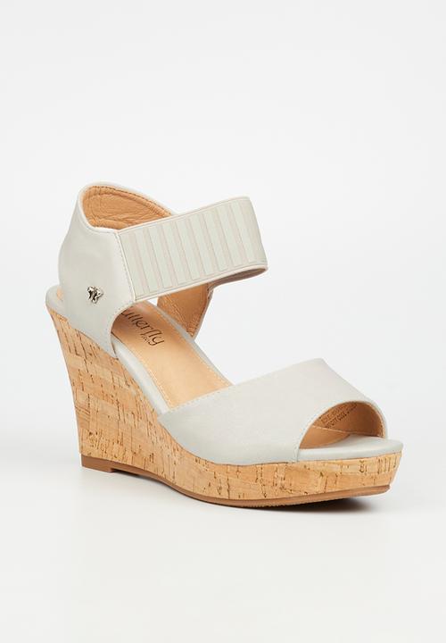 Butterfly Feet - Debra 8 wedge heel - grey