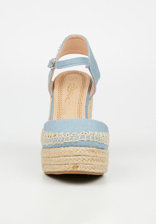 Miss Black - Moniker 8 wedge heel - blue