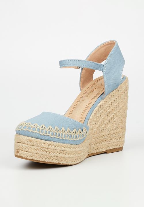 Miss Black - Moniker 8 wedge heel - blue