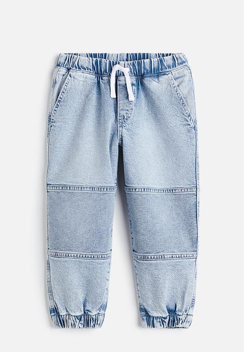 H&M - Loose fit cotton twill joggers - light denim blue