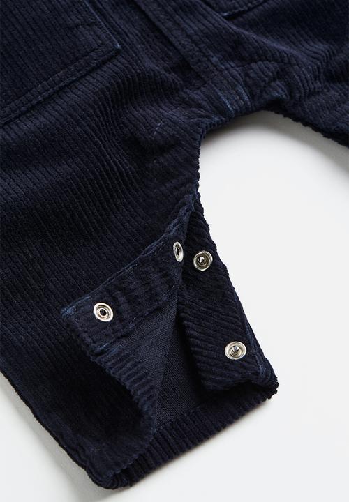 H&M - 2-Piece dungaree and shirt set - dark blue/checked 