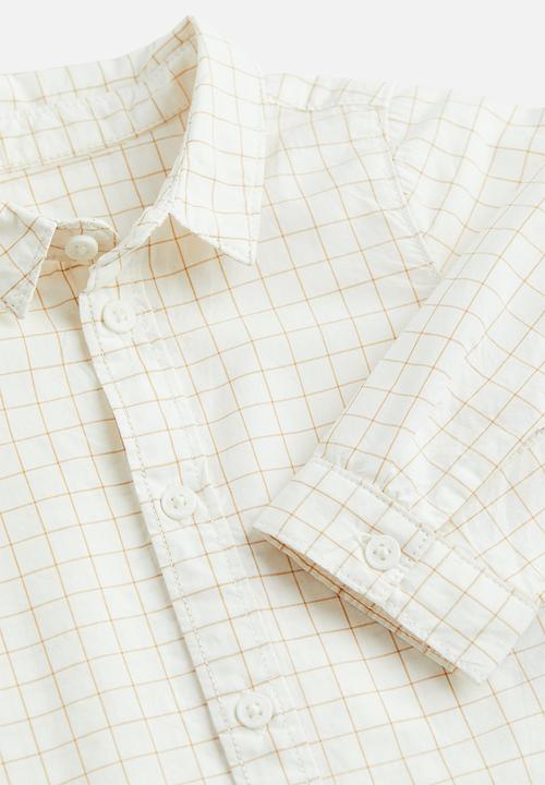H&M - 2-Piece dungaree and shirt set - dark blue/checked 