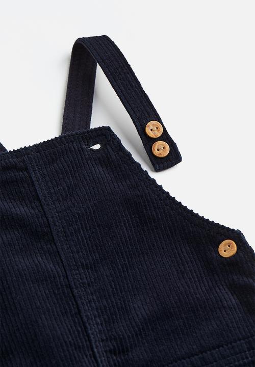 H&M - 2-Piece dungaree and shirt set - dark blue/checked 