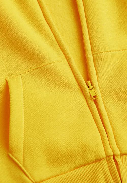 H&M - Zip-through hoodie - bright yellow 