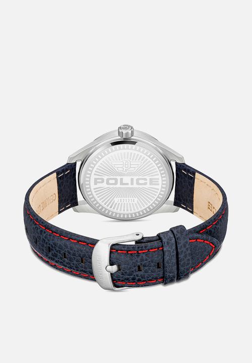 Police - Leather grille - blue