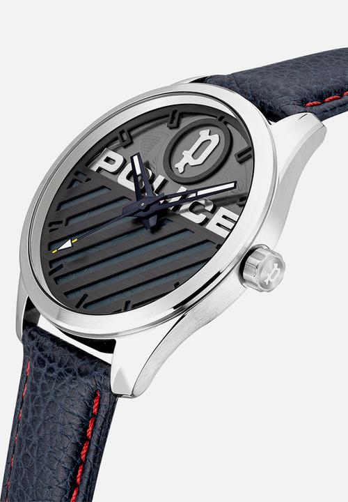 Police - Leather grille - blue