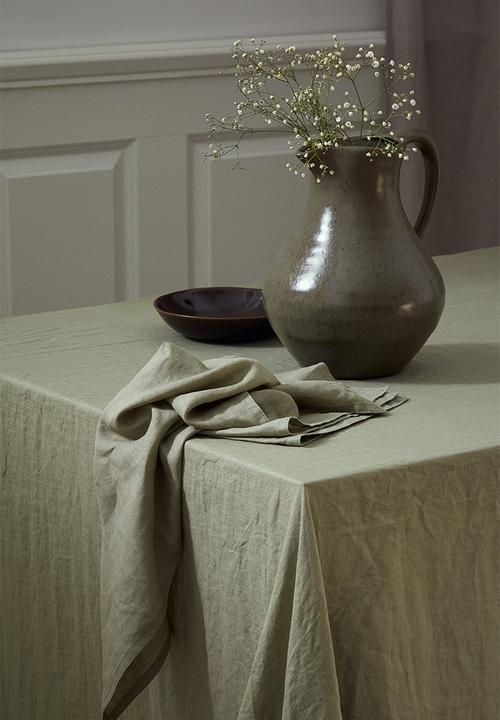 H&M - 2-pack linen napkins - light khaki green