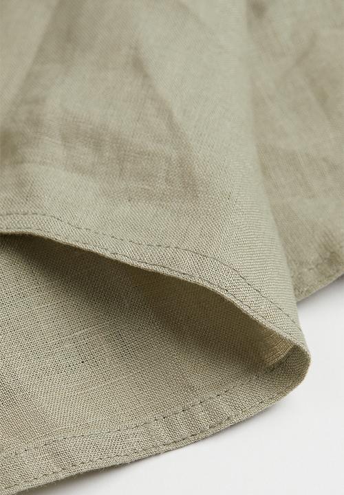 H&M - 2-pack linen napkins - light khaki green