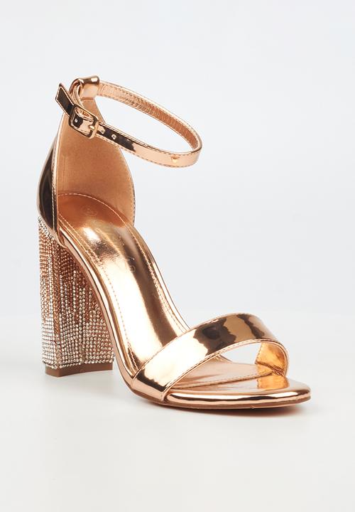 Miss Black - Zama 3 block heel - rose gold