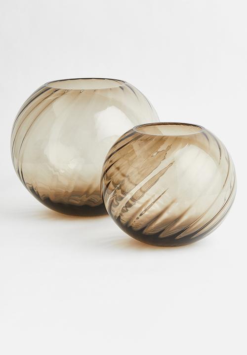 H&M - Round glass vase - beige