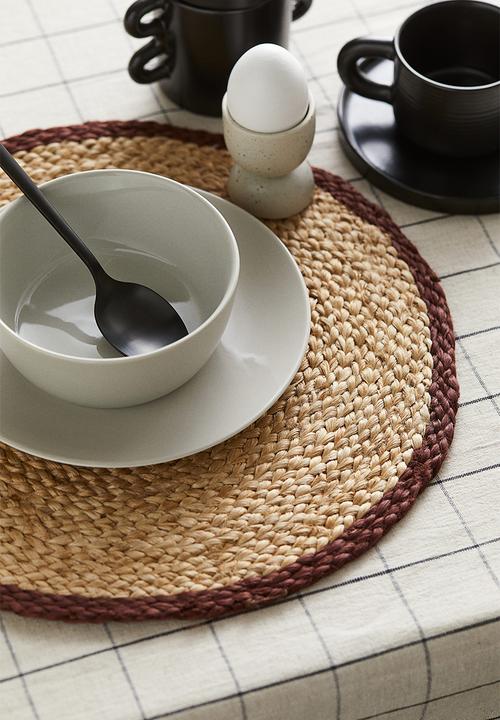 H&M - Round jute table mat - beige/brown