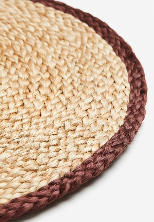 H&M - Round jute table mat - beige/brown