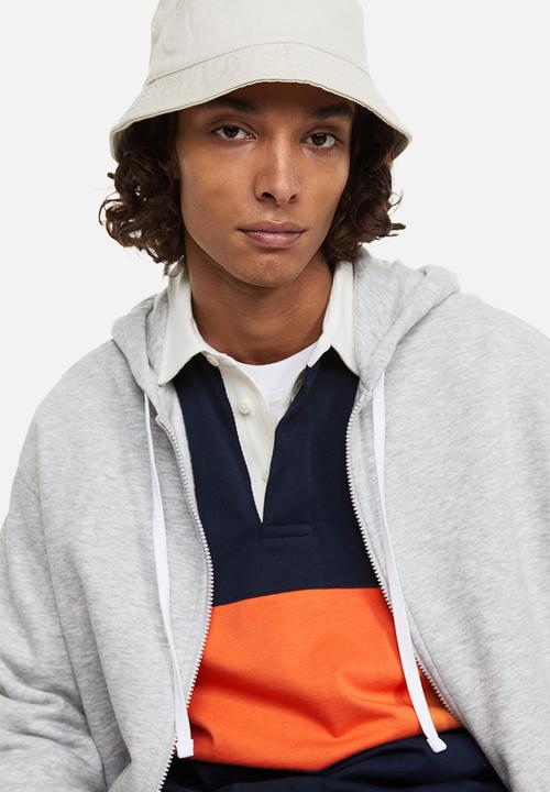 H&M - Relaxed fit rugby shirt - dark blue/block-striped 