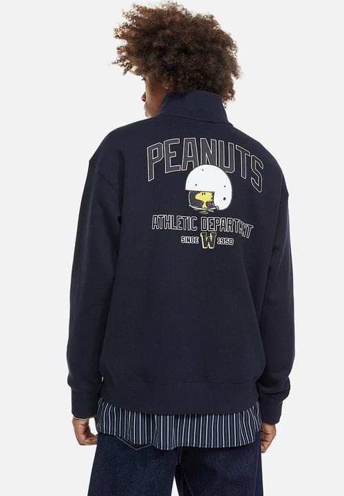Relaxed fit zip-top sweatshirt - dark blue/snoopy - 1117752002