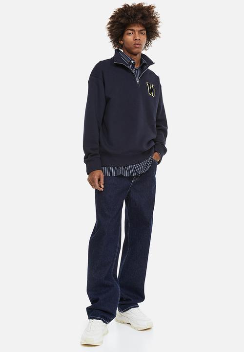 H&M - Relaxed fit zip-top sweatshirt - dark blue/snoopy