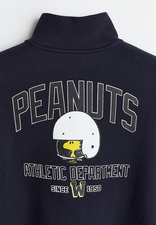 H&M - Relaxed fit zip-top sweatshirt - dark blue/snoopy