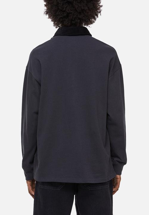 H&M - Relaxed fit rugby shirt - black/off path 