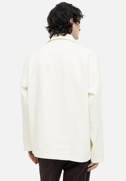 H&M - Regular fit linen-blend shacket - white