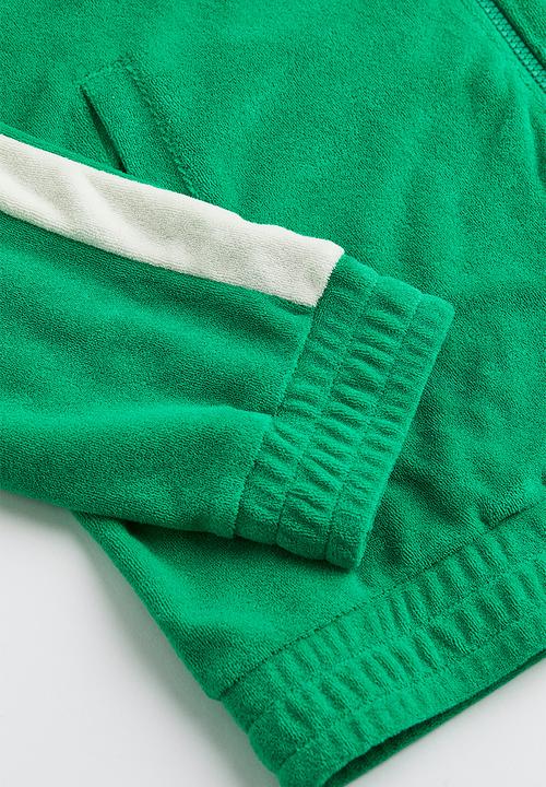 H&M - Relaxed fit terry track jacket - bright green 